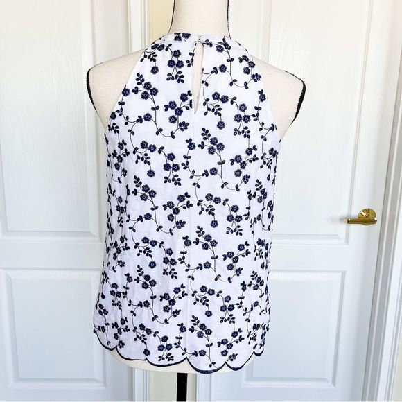 Ann Taylor XXSP Embroidered Floral Black & White‎ Halter Top - Picture 11 of 14